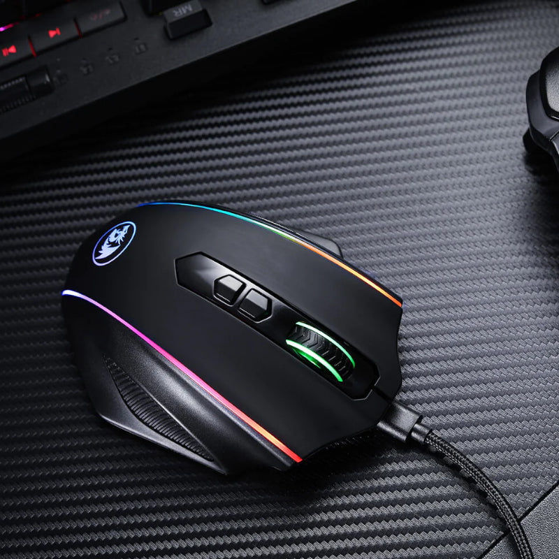Redragon Vampire Elite Wireless 16000DPI|8 Button|ergonomic DESIGN|P3335 Optical Sensor|type-C Cable|rgb Backlit Gaming Mouse Black image 6