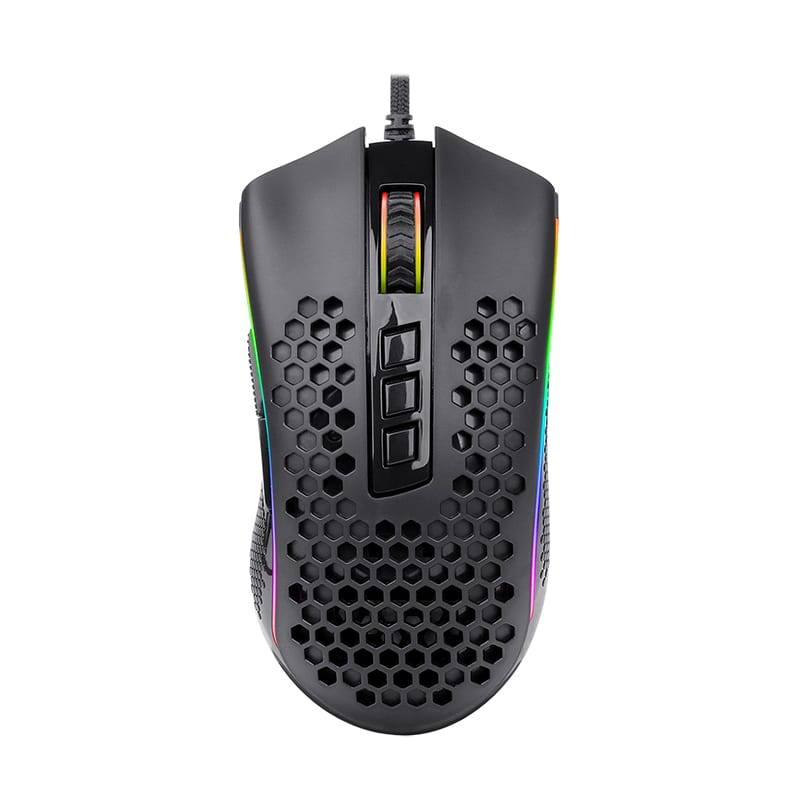 Redragon Storm 12400DPI 7 Buttons|ergonomic DESIGN|P3327 Optical Sensor|lightweight Body|rgb Backlit Gaming Mouse Black