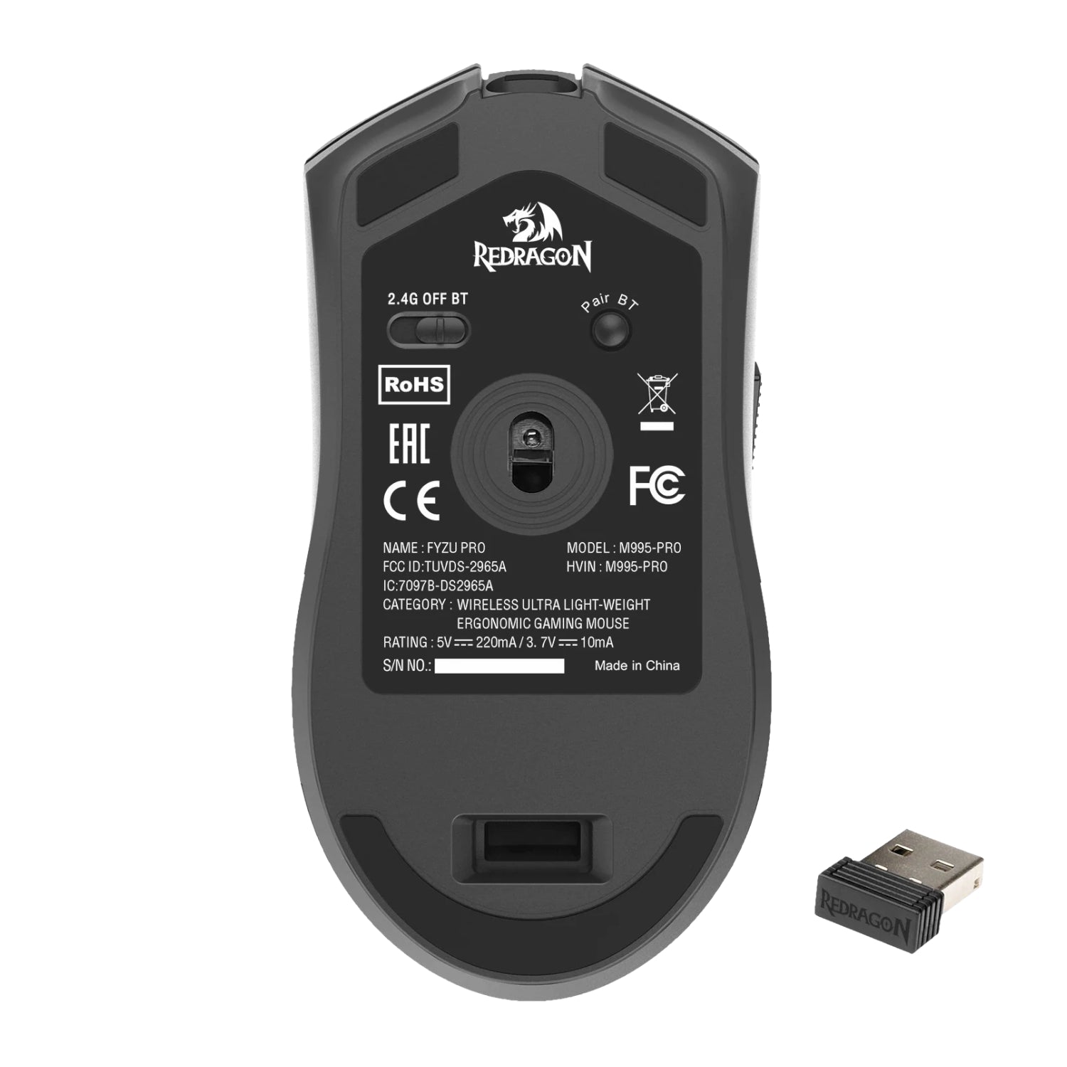 Redragon Fyzu M995 Pro Wireless Gaming Mouse Black image 3