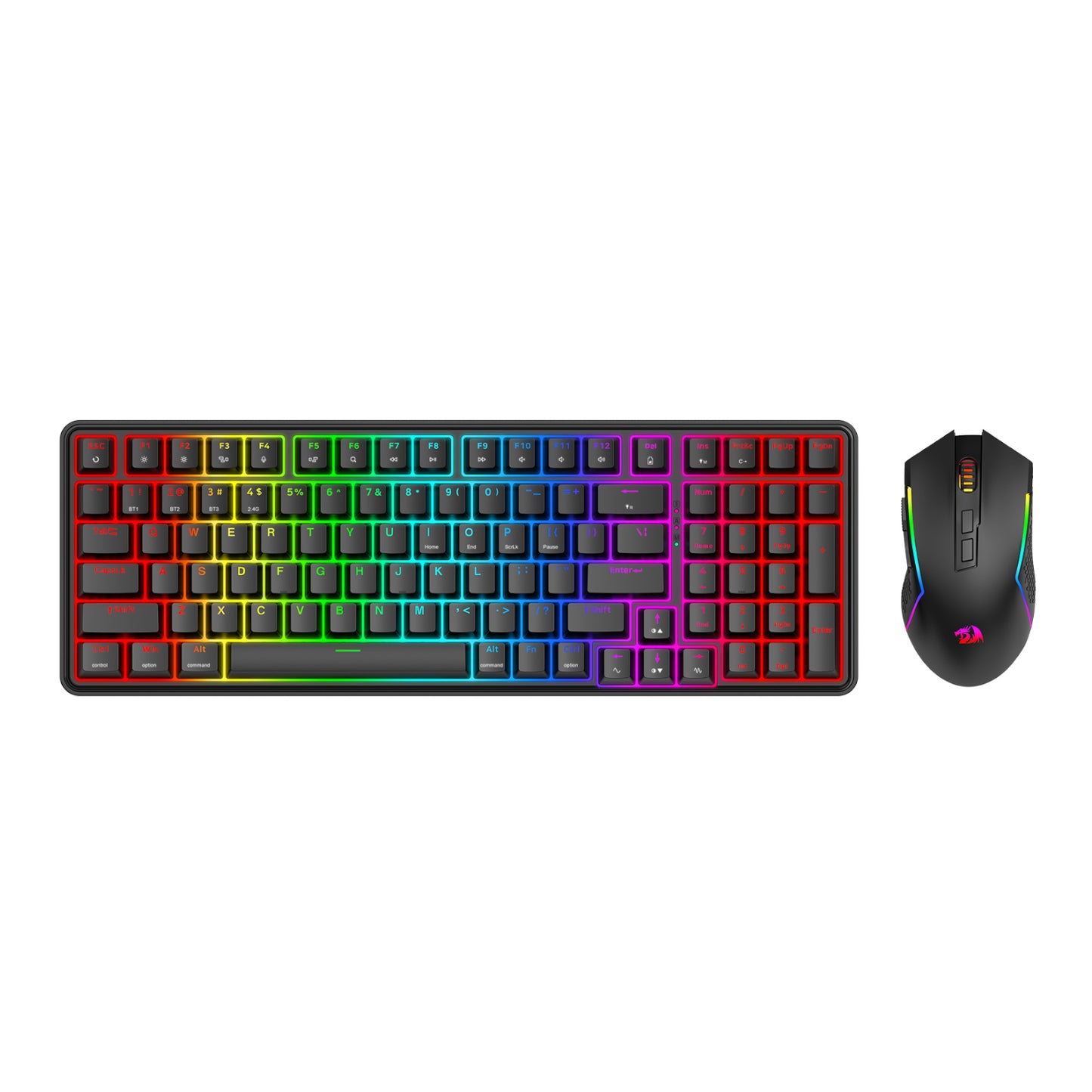 Redragon S162 RGB 3-MODE Wireless Mechanical Gaming Keyboard And Mouse Combo Black