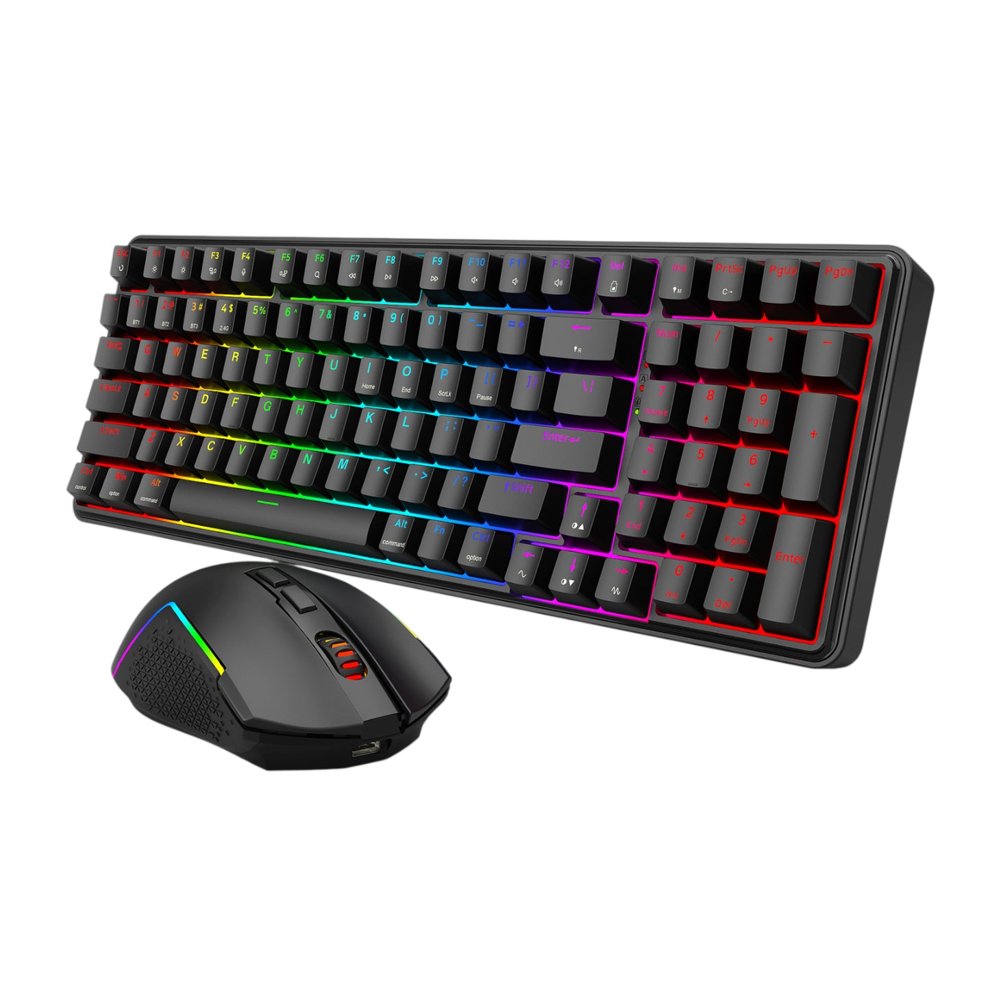 Redragon S162 RGB 3-MODE Wireless Mechanical Gaming Keyboard And Mouse Combo Black image 4