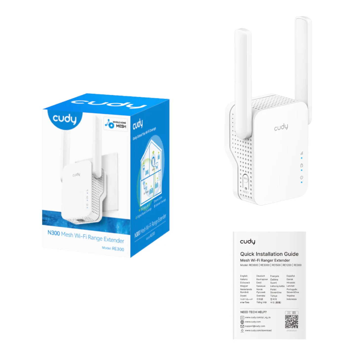 Cudy N300 Mesh WI-FI Range Extender | Wall Plug image 4