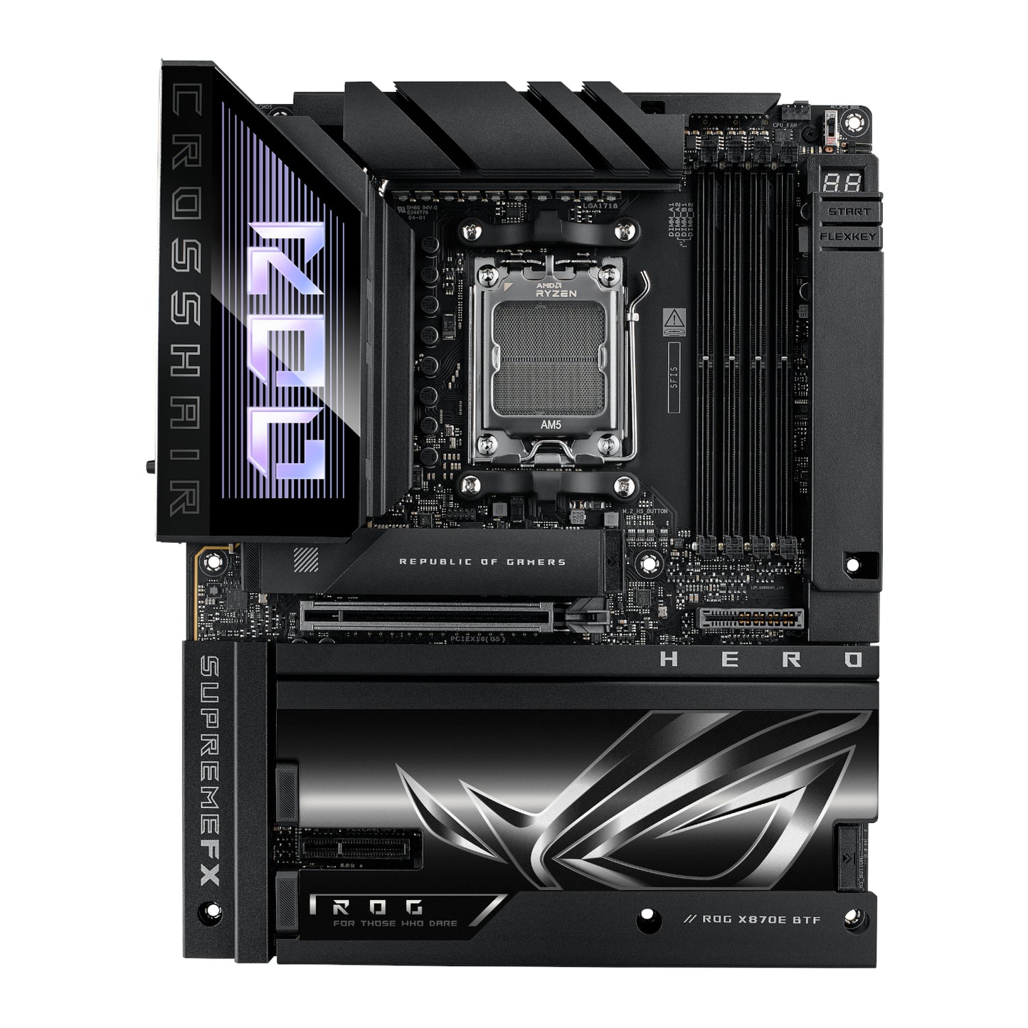 Asus Rog Crosshair X870E Hero Btf AMD AM5 ATX Gaming Motherboard image 2