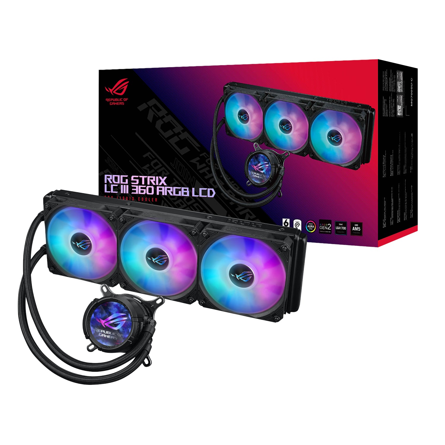 Asus Rog Strix Lc III 360 ARGB Lcd All-In-One CPU Liquid Cooler Black