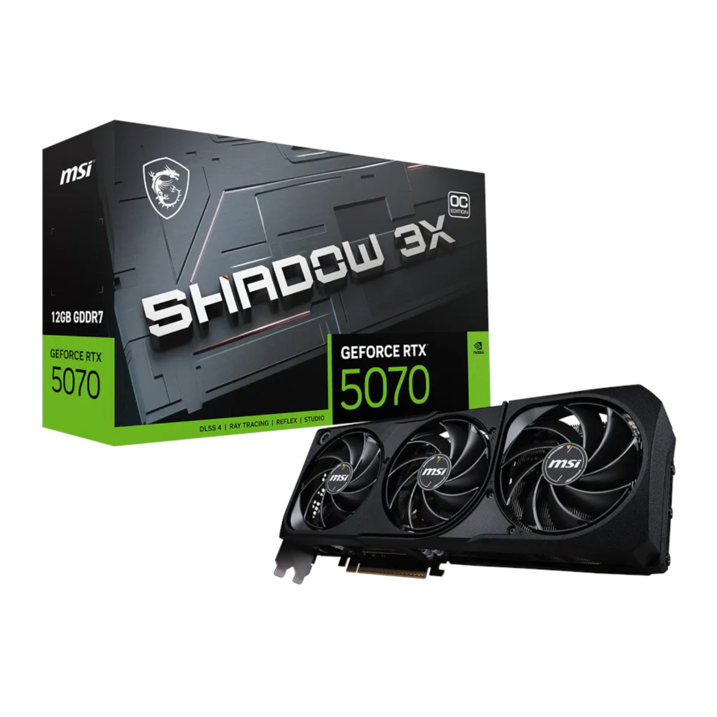Msi Nvidia Geforce Rtx 5070 Shadow 3X Oc 12GB GDDR7 Graphics Card