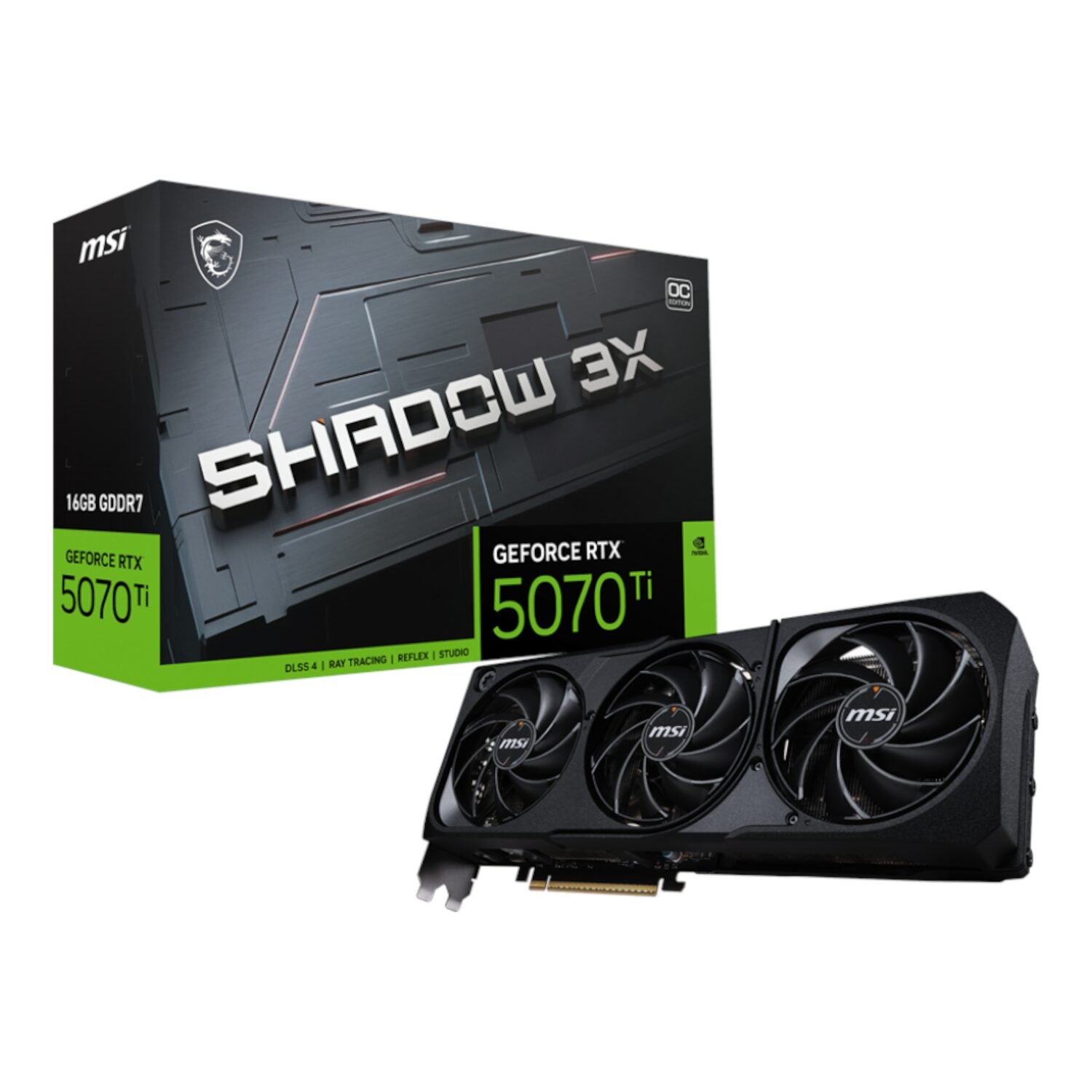 Msi Geforce Rtx 5070 Ti 16GB GDDR7 Shadow 3X Oc Graphics Card