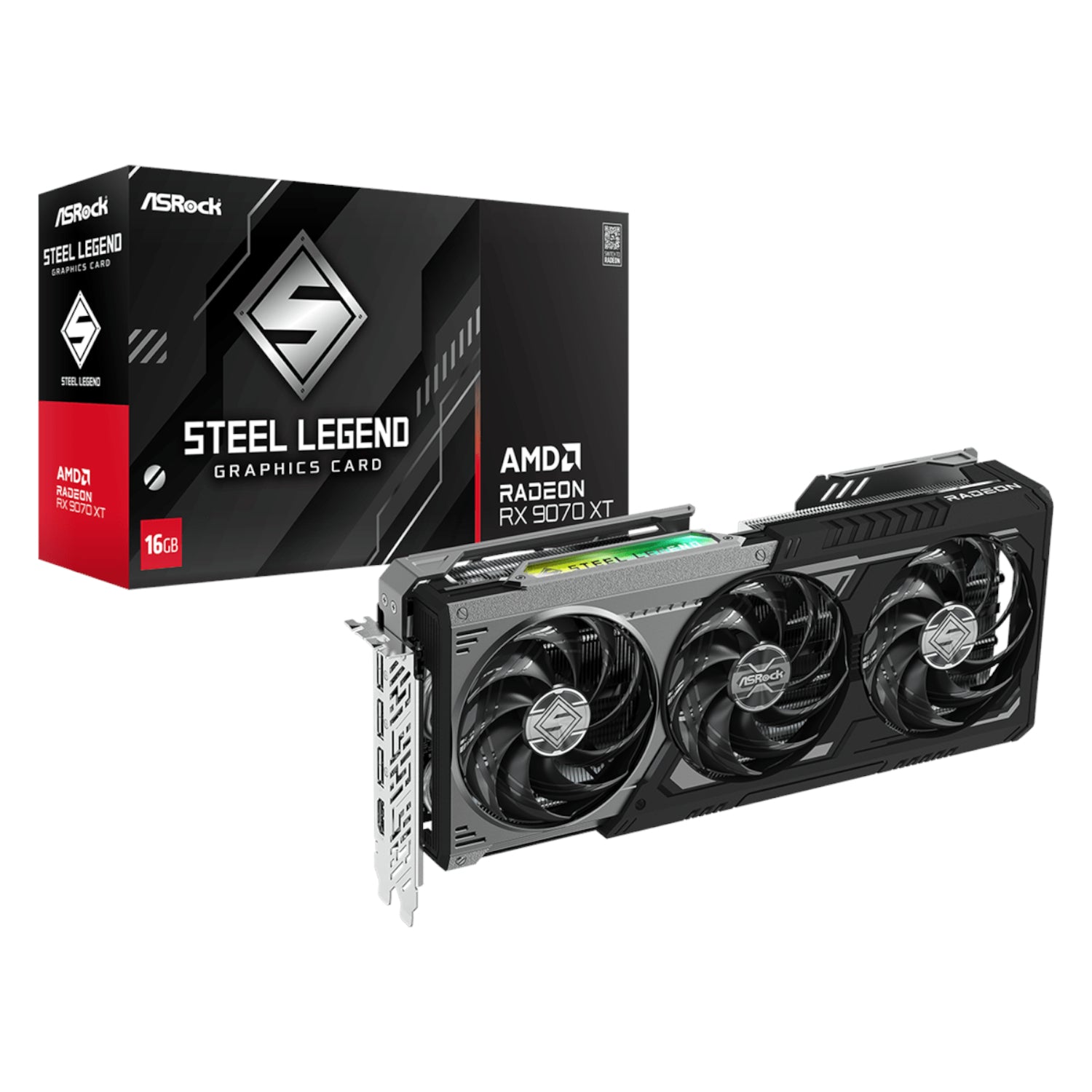 Asrock Radeon RX9070 Xt Steel Legend Dark 16GB Graphics Card