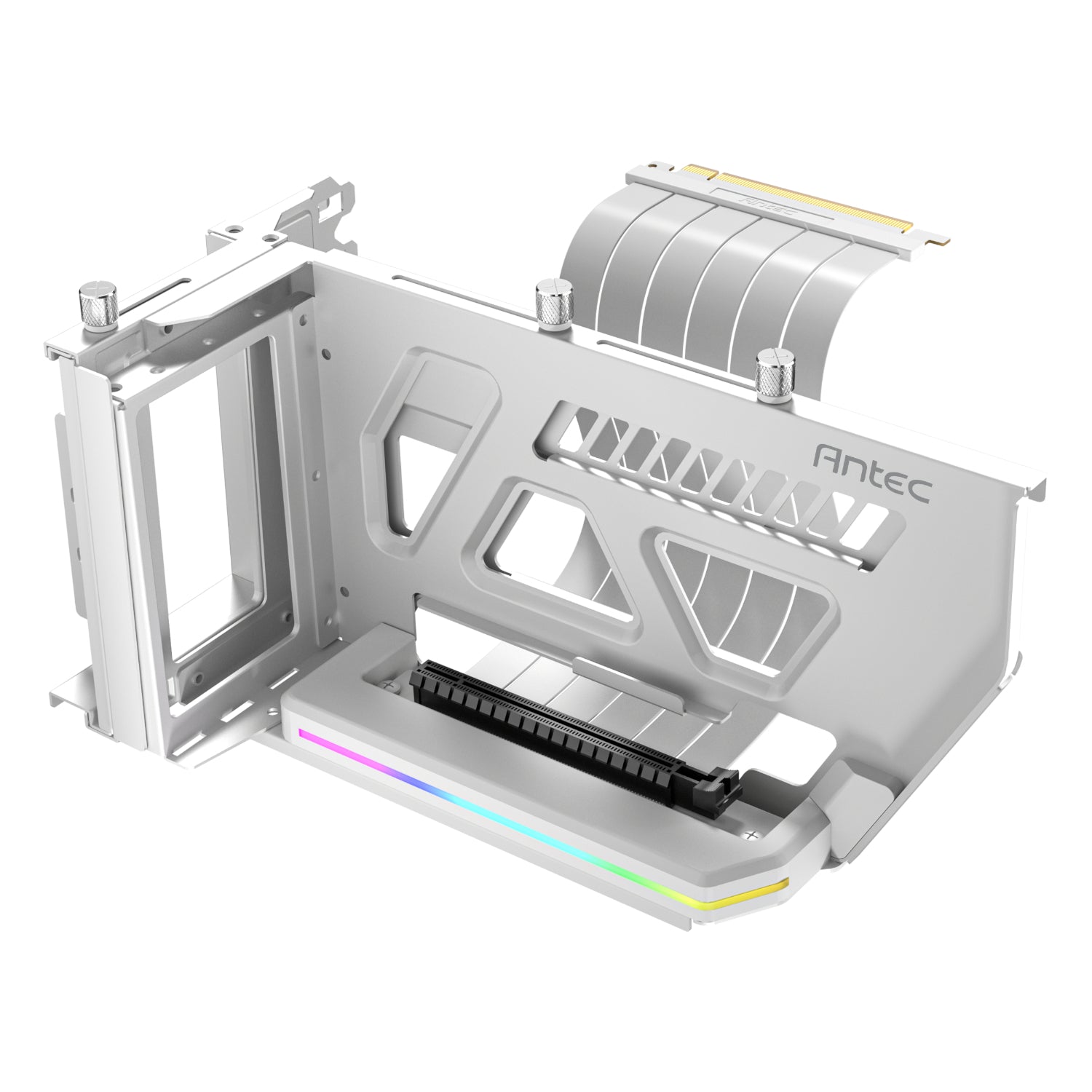 Antec Shift ARGB Vertical Gpu Bracket With PCIE 4.0 Riser Cable – White