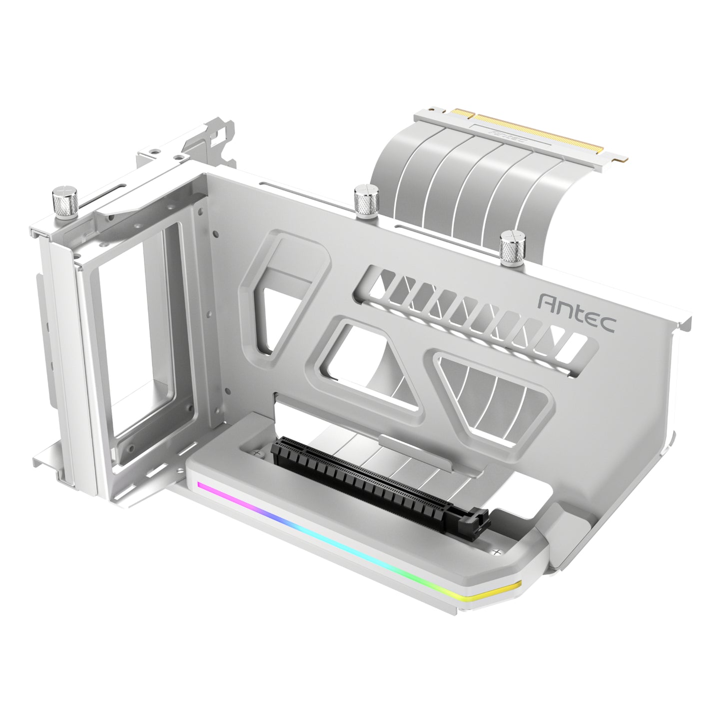 Antec Shift ARGB Vertical Gpu Bracket With PCIE 4.0 Riser Cable – White