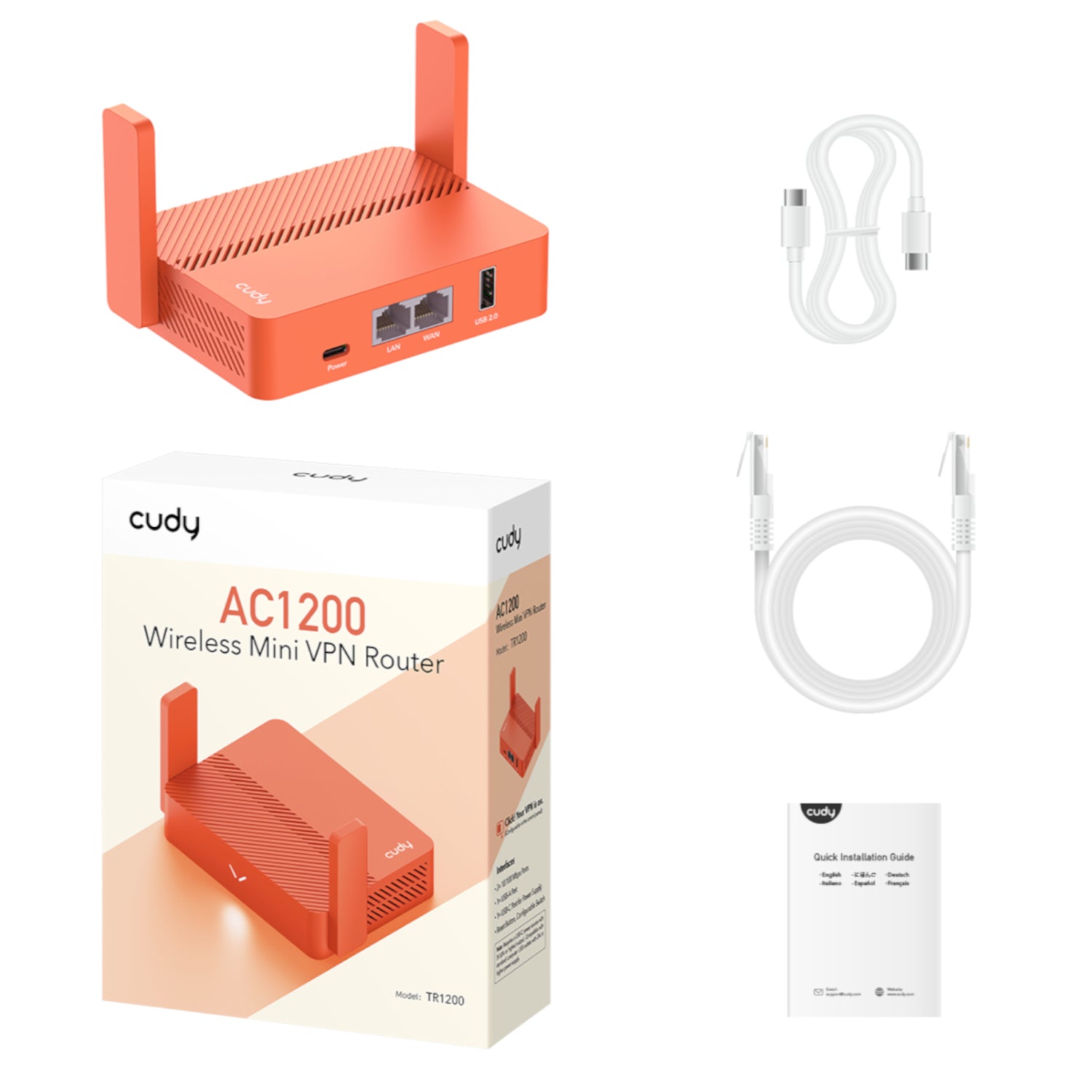 Cudy AC1200 WI-FI Mini Vpn Router Orange image 5