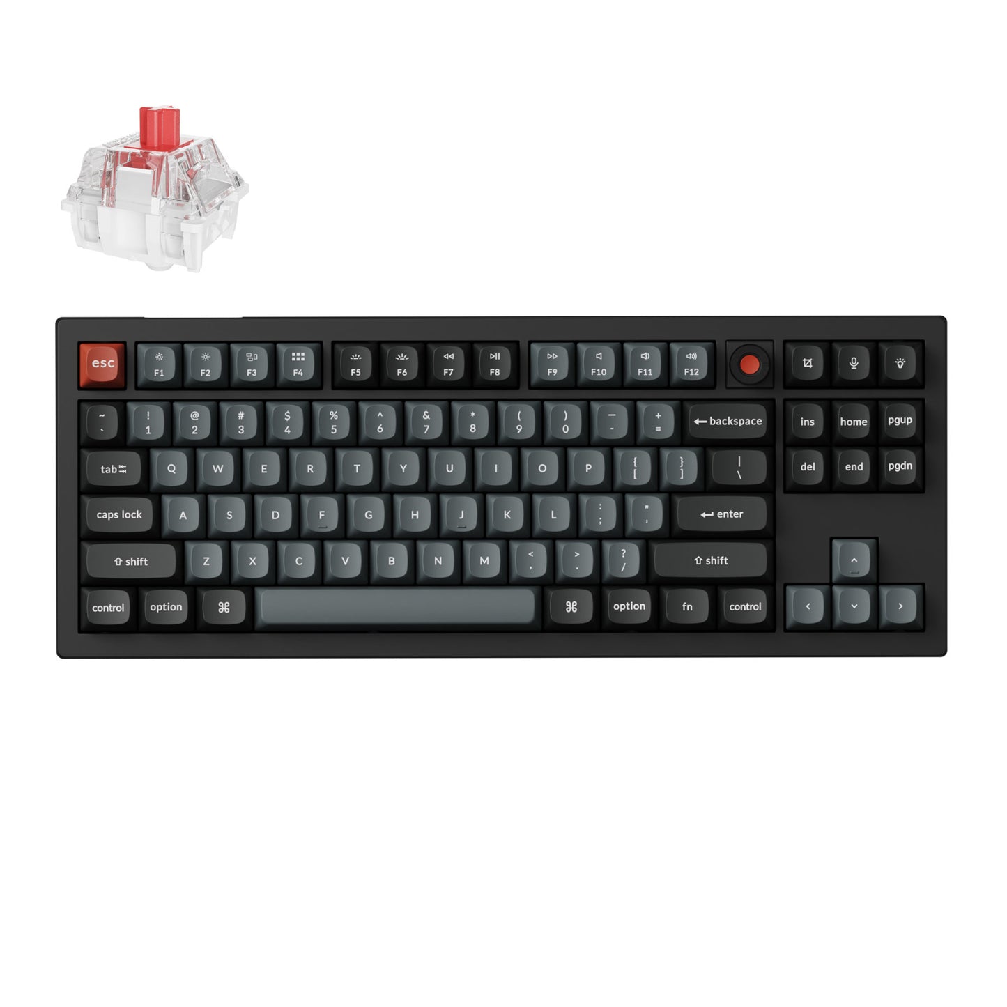 Keychron V3 Ultra 80% 8K Red Switch Hot-Swap RGB Wireless Keyboard Black