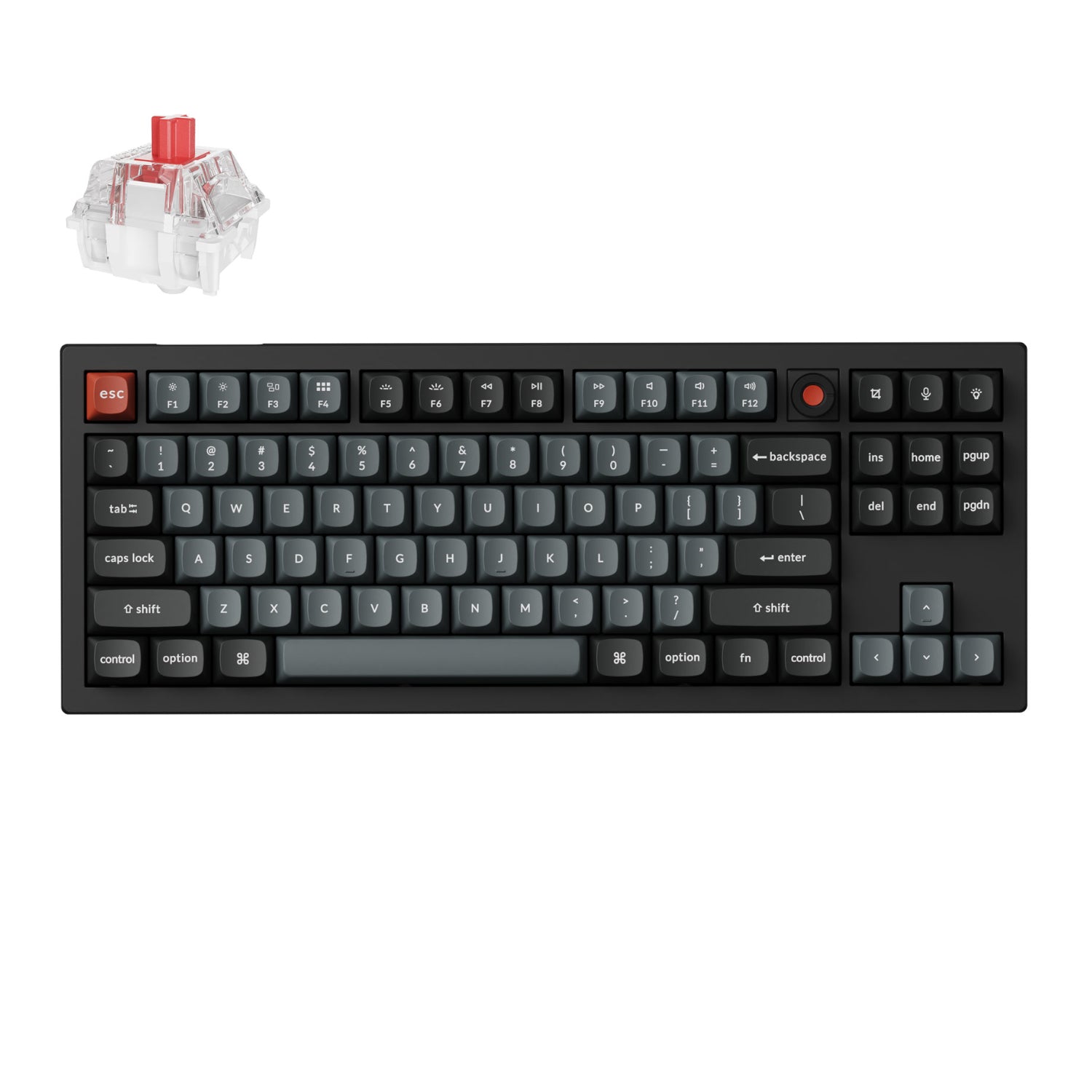 Keychron V3 Ultra 80% 8K Red Switch Hot-Swap RGB Wireless Keyboard Black