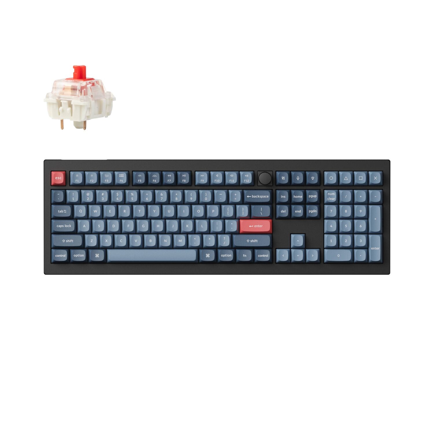 Keychron V6 Max Qmk/Via Red Wireless Custom Mechanical Keyboard | Red Switch Black