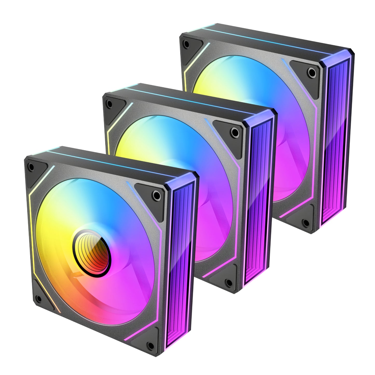 Antec Vision PWM 120MM ARGB Infinity Mirror Case Fan 3 Pack Black image 2