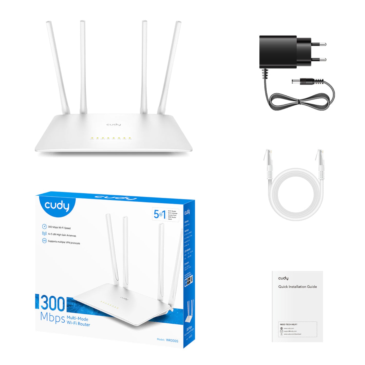 Cudy 300MBPS 5-PORT WI-FI 4 Router – White image 6