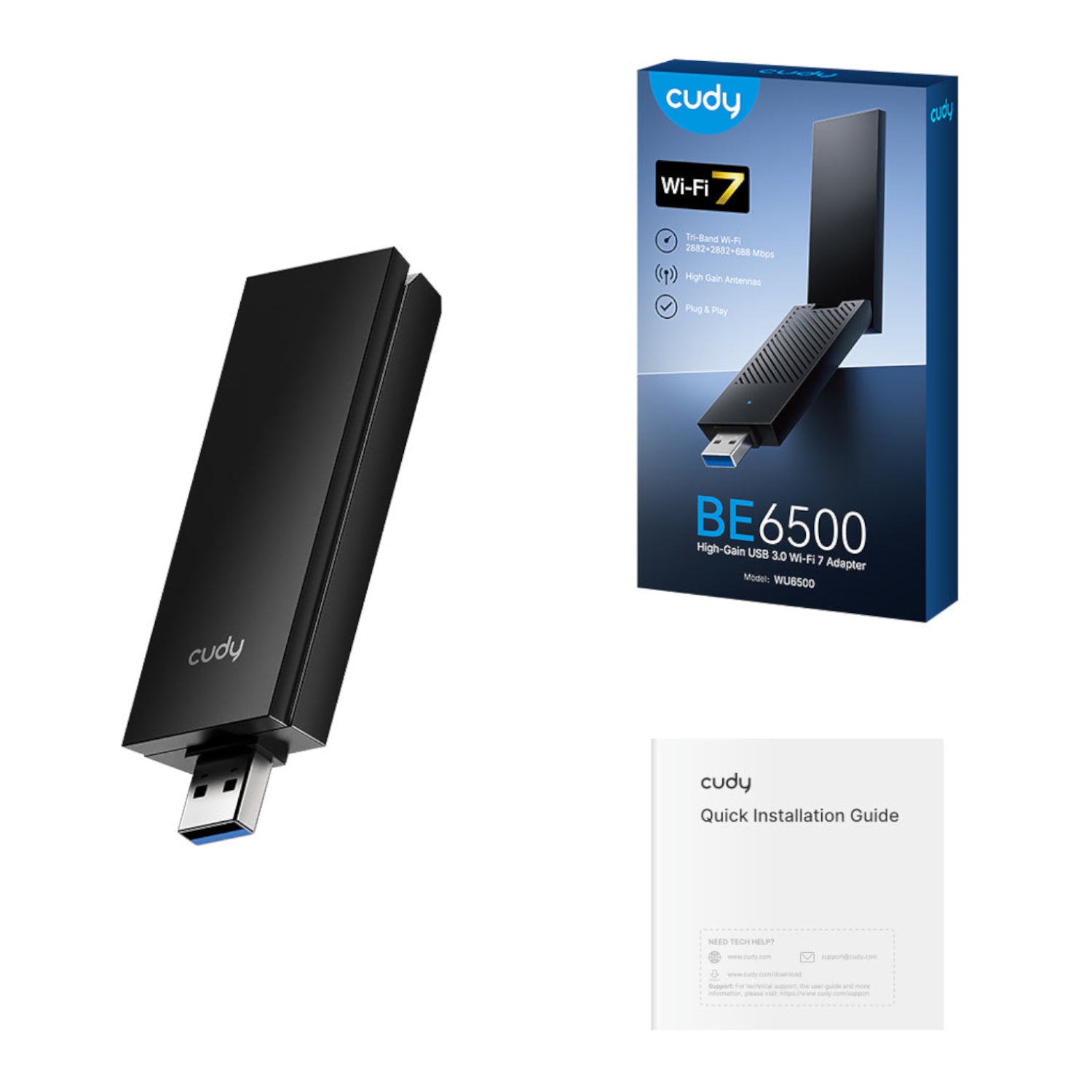 Cudy BE6500 Tir-Band WI-FI7 USB 3.0 Adapter image 6