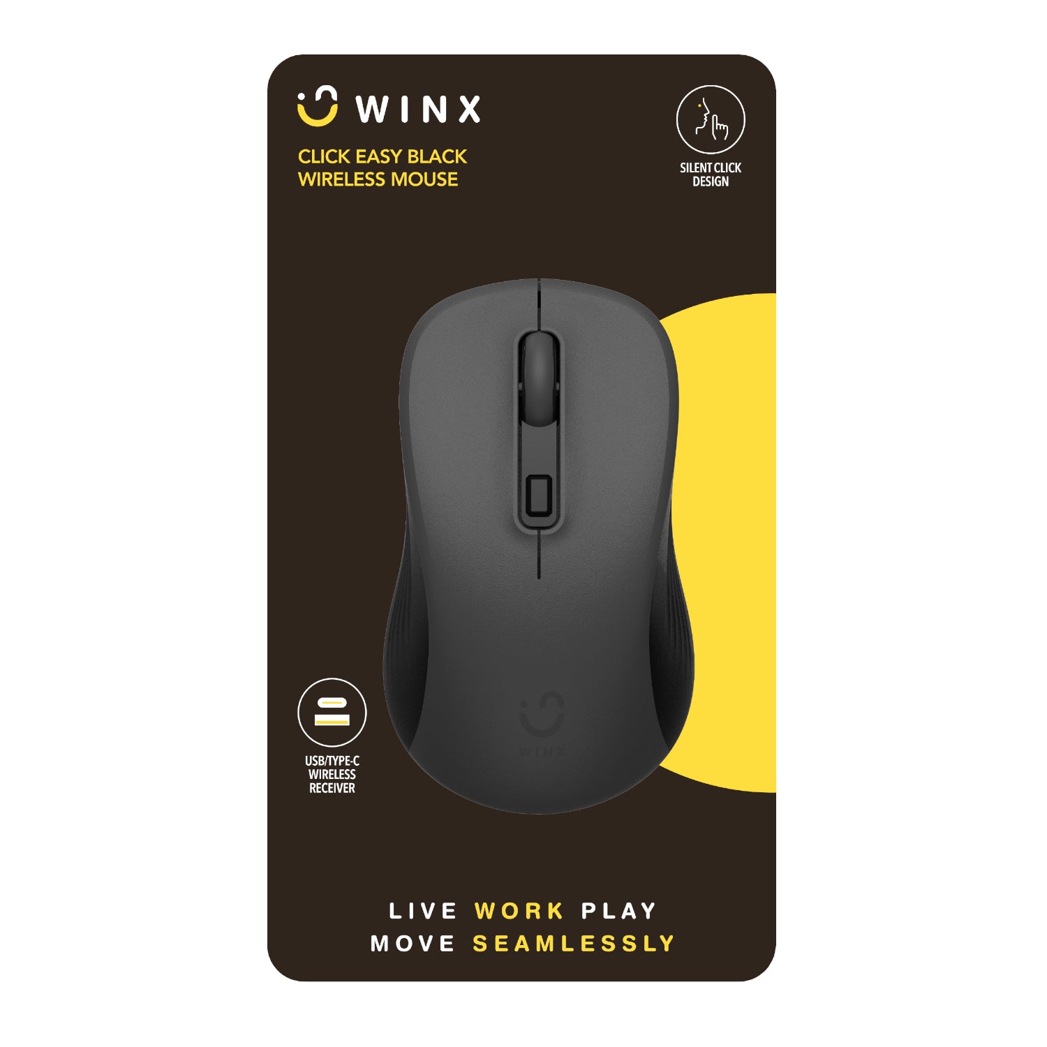 Winx Click Easy 1600DPI 2.4GHZ Wireless Mouse Black image 3