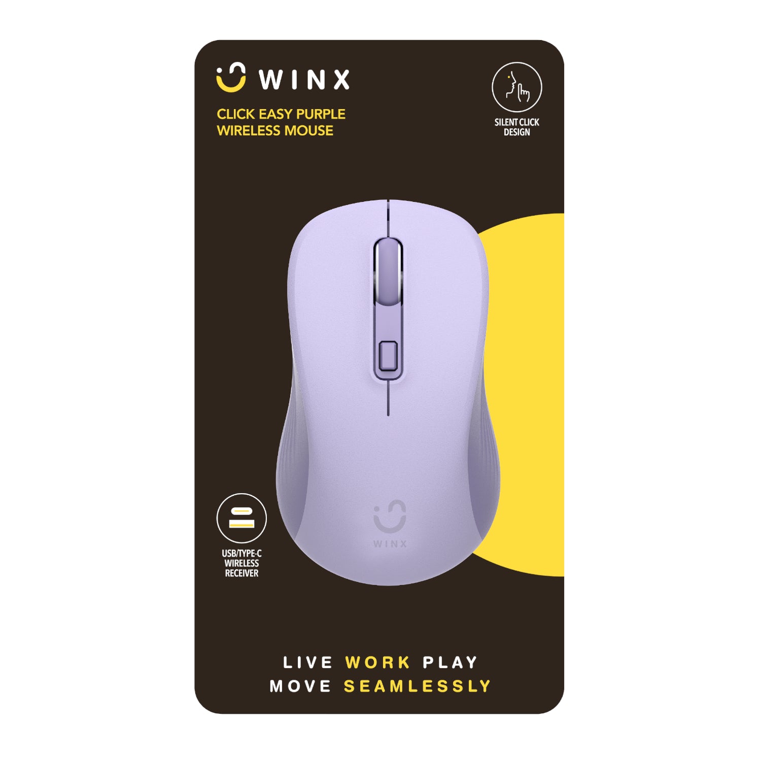 Winx Click Easy 1600DPI 2.4GHZ Wireless Mouse Purple image 3