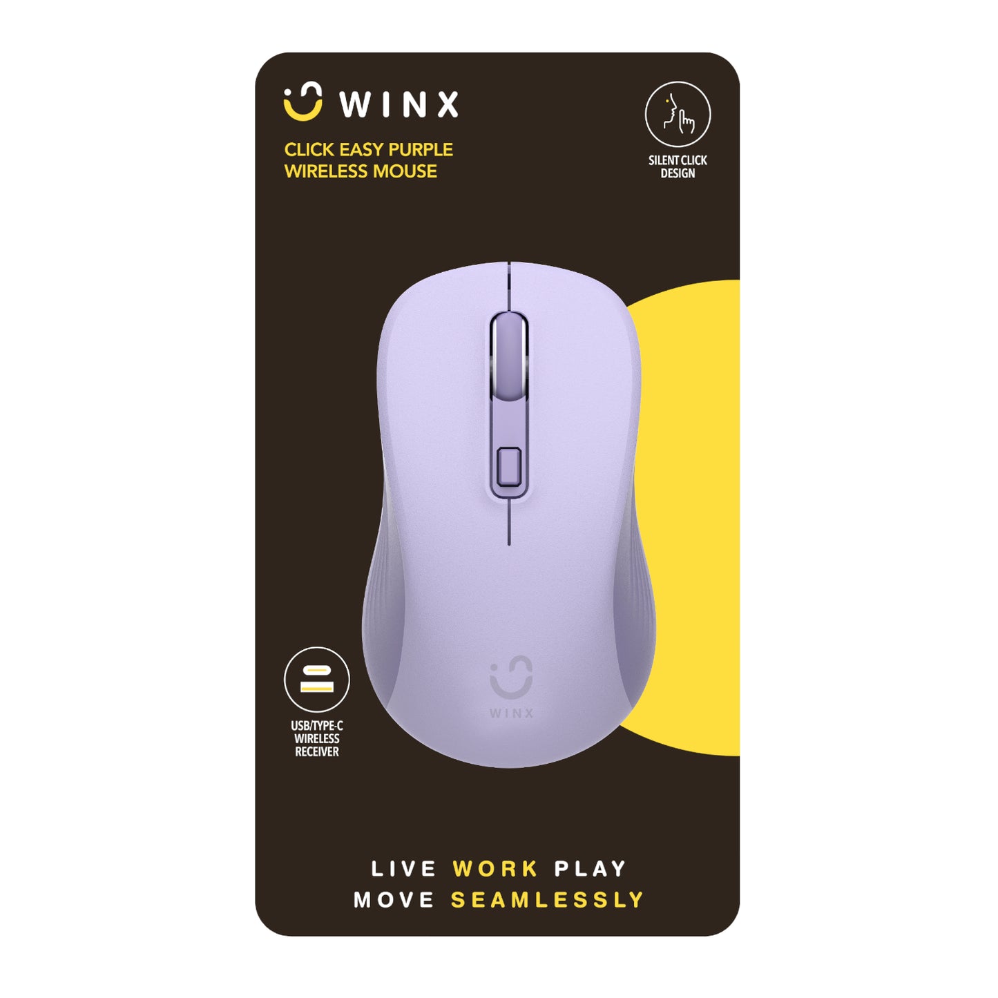 Winx Click Easy 1600DPI 2.4GHZ Wireless Mouse Purple image 3
