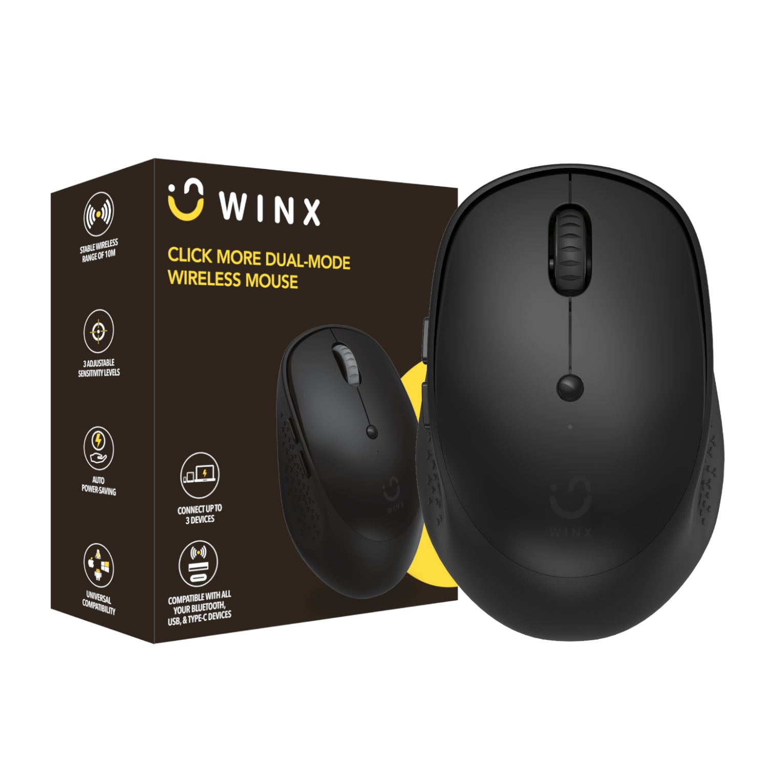 Winx Click More Dual-Mode Wireless Mouse Black