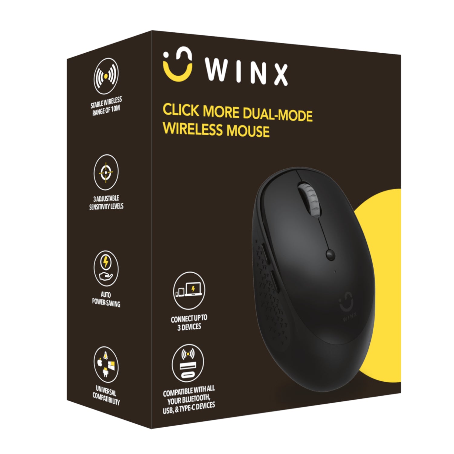 Winx Click More Dual-Mode Wireless Mouse Black image 5