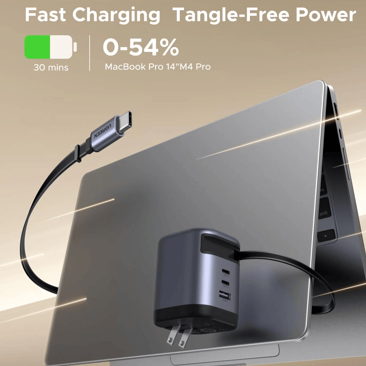 Ugreen Nexode 100W Charger With Retractable USB Type-C Cable image 2