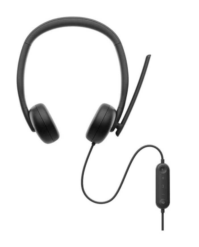 Dell Wired Headset WH3024 Form Factor: On-Ear Ear Cup Size (diameter): 58MM Headband Material: Leatherette + Memory Foam Ear Cushion Material: Leathe
