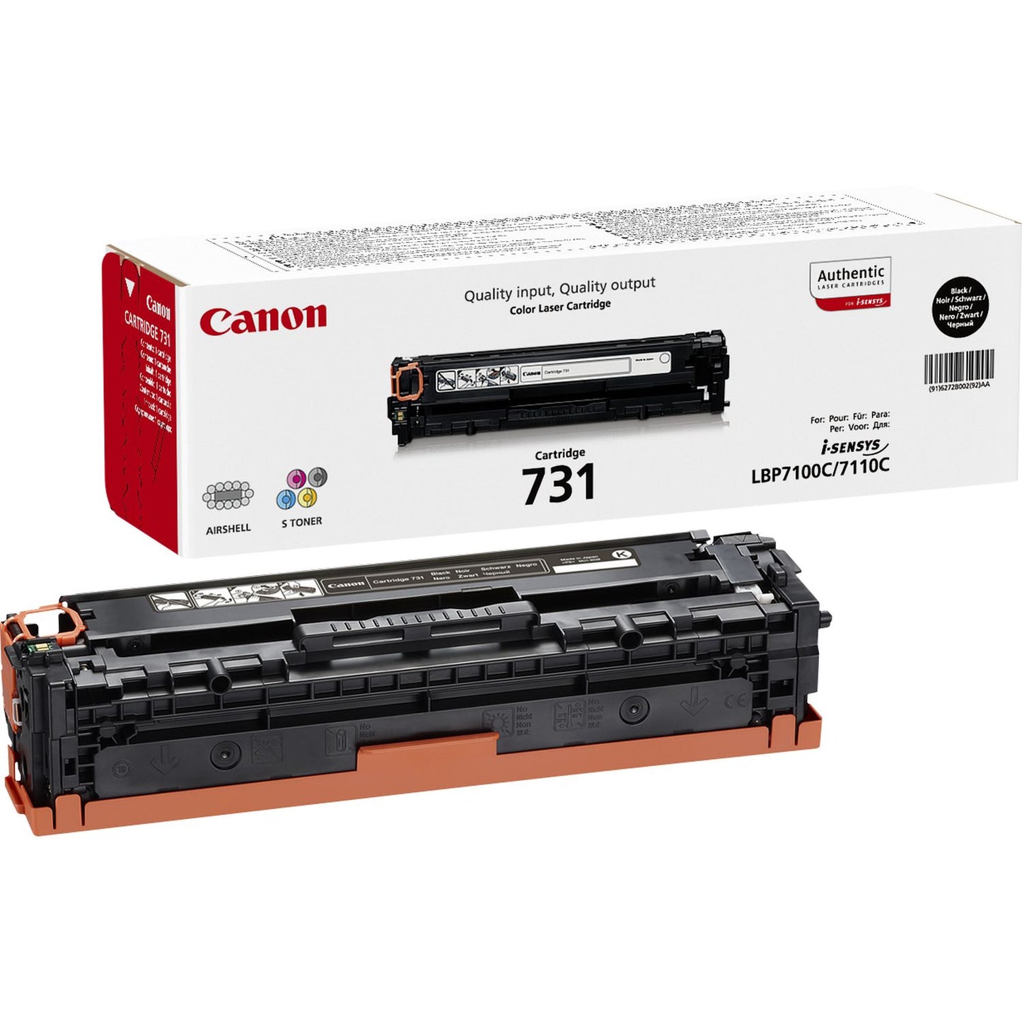 Canon-Toner-Crg 731 Bk 1K-LBP7100CN / LBP7110CW / MF8230CN / MF8280CW / MF623CN / MF628CW Yield 1 400