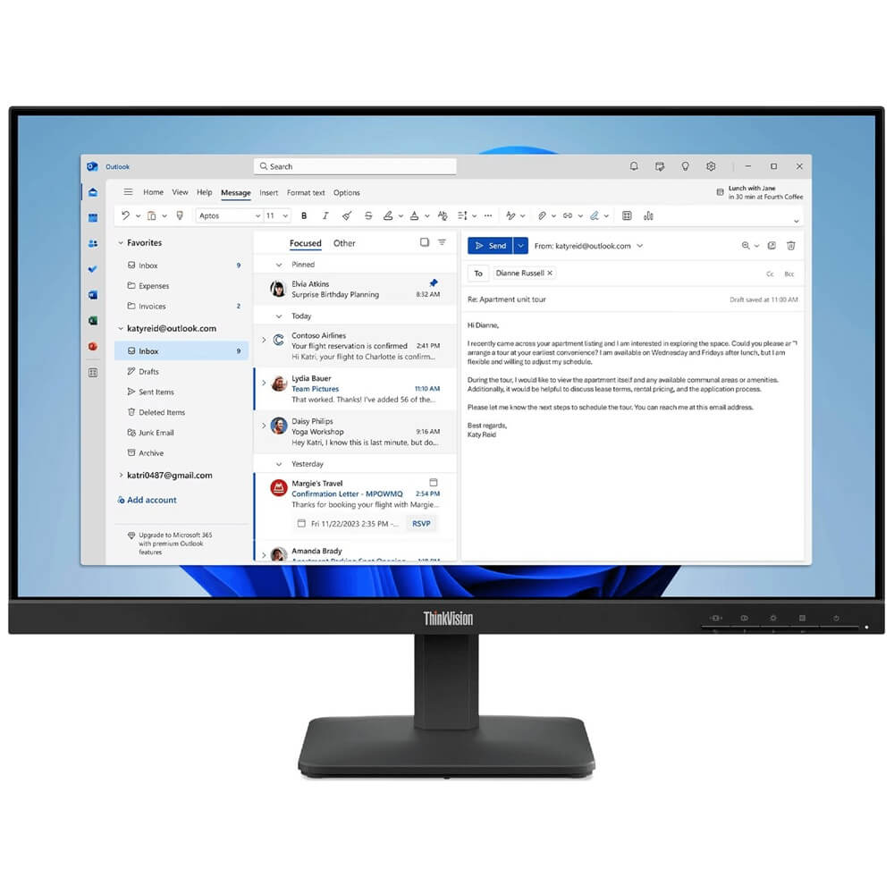 Lenovo Thinkvision S24-4E 23.8INCH Tilt Stand Windows 11 3 Year Cci Highest Position | 539.8 X 180.0 X 402.9 MM (21.25 X 7.08 X 15.86 Inches)