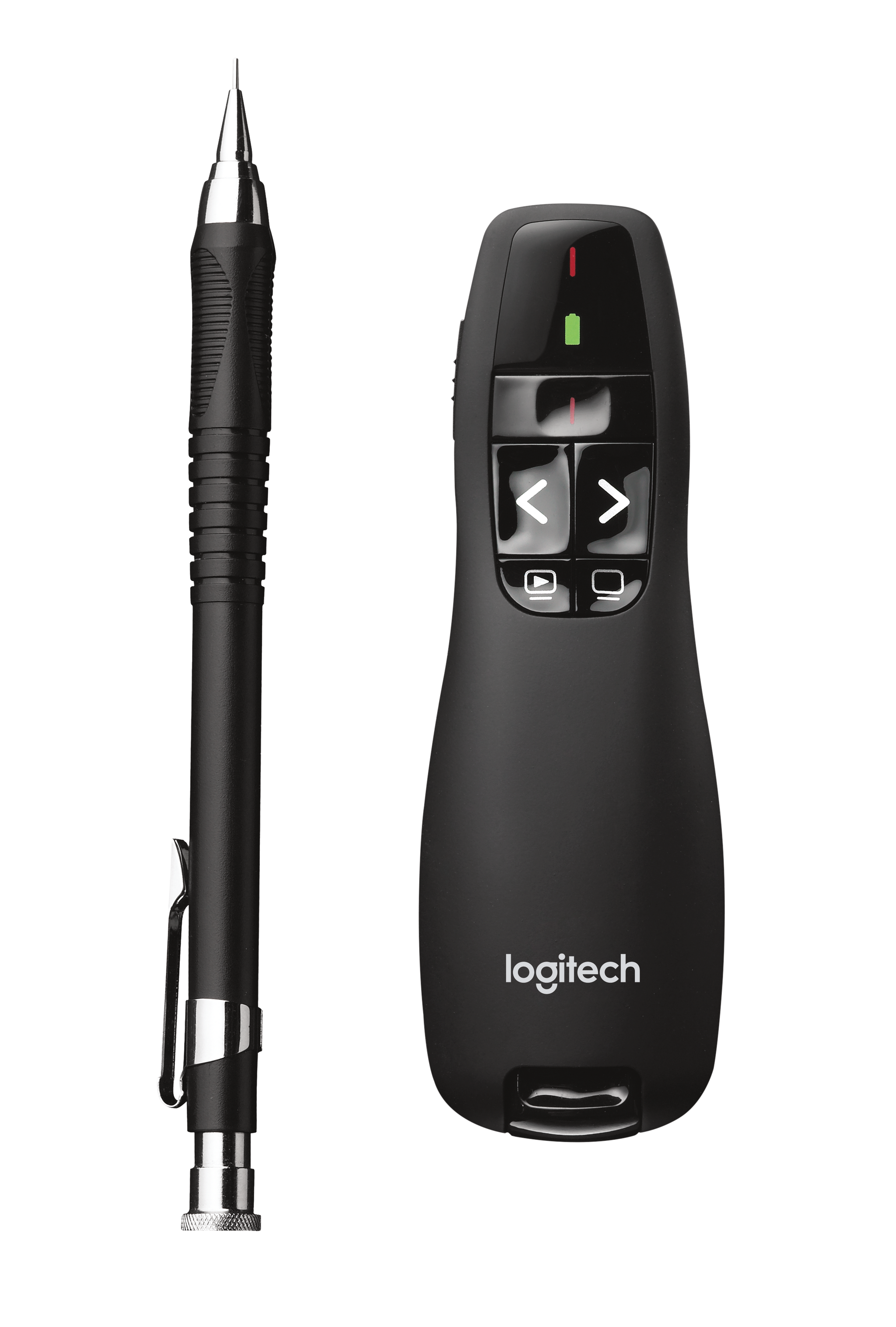 Logitech R400 Red Laser Presentation Remote With Wireless Mini Receiver. Red Laser Pointer And Intuitive Slide Navigation. 15M Wireless Range With US