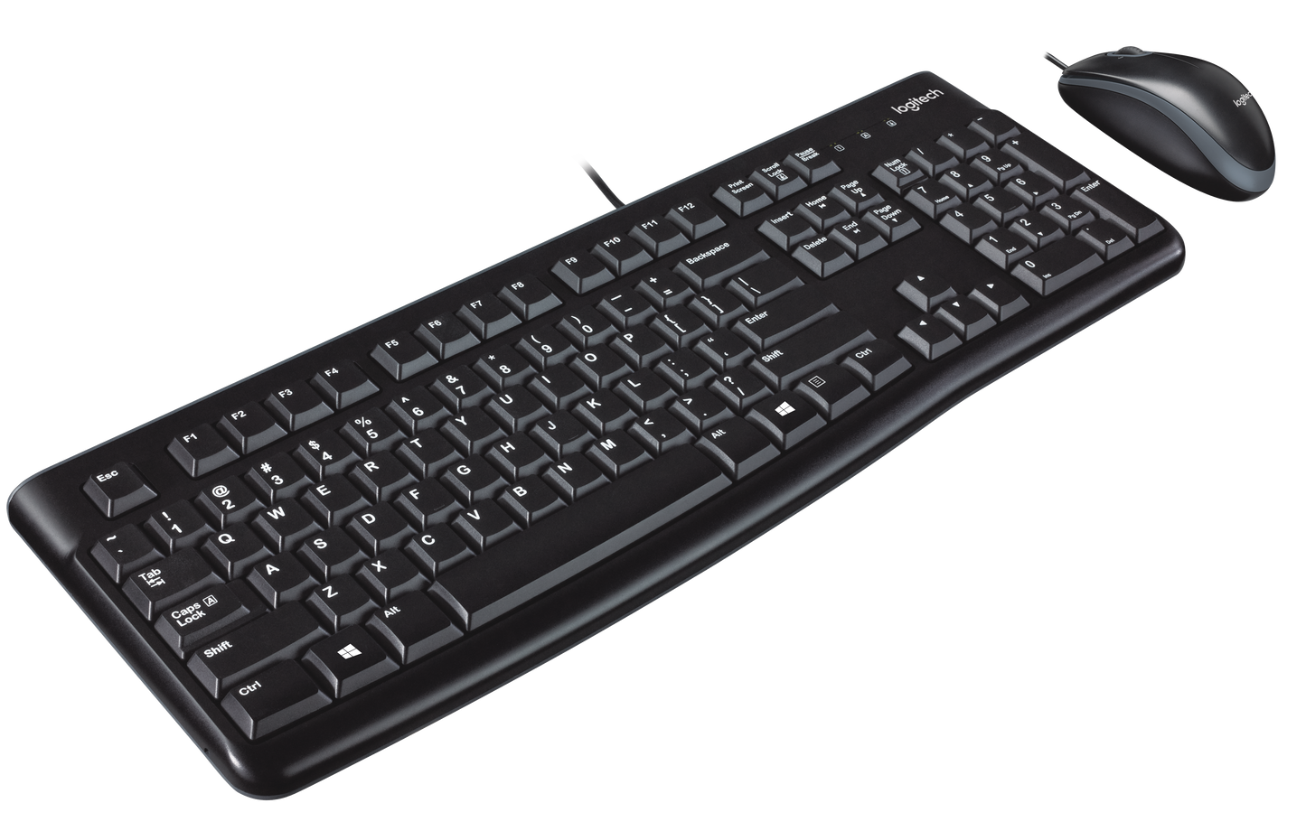 Logitech MK120 Wired Desktop Combo Black. Keyboard And Mouse Combo With USB Plug-And-Play. Spill-Resistant Keyboard With Quiet Typing And Full Numeri