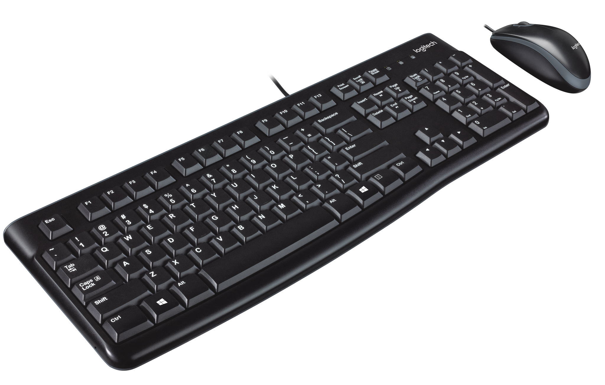Logitech MK120 Wired Desktop Combo Black. Keyboard And Mouse Combo With USB Plug-And-Play. Spill-Resistant Keyboard With Quiet Typing And Full Numeri