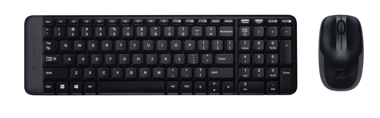 Logitech MK220 Wireless Keyboard And Mouse Combo Black. Compact Wireless Combo With 10M Range Using 2.4 GHZ Connection. Quiet Keys And Durable Spill-