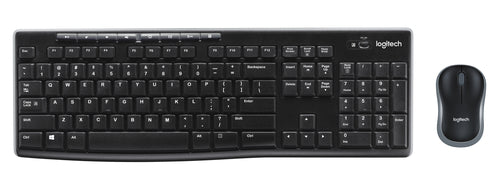 Logitech MK270 Wireless Keyboard And Mouse Combo Black. Durable Keyboard, Compact Mouse, 2.4GHZ Wireless, Long Battery Life