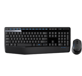 Logitech MK345 Wireless Keyboard And Mouse Combo With Palm Rest. Keyboard With Palm Rest, Right-Hand Mouse, Spill-Resistant, Long Battery Life.