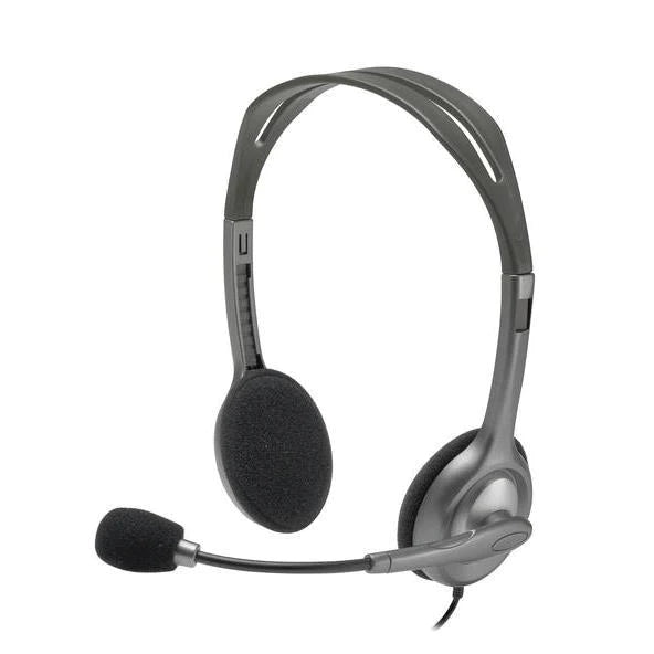 Logitech H111 Wired Stereo Headset With 3.5MM Audio Jack Connection. Stereo Audio With Noise-Cancelling Mic. Adjustable Headband And Rotating Boom Mi