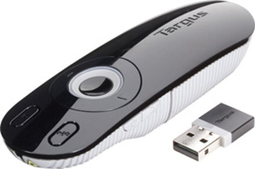 Targus Wireless Presenter With Laser Pointer, Lear & Intuitive Layout, 2.4 GHZ Wireless Technology Operates Up To 15 Metres Away, USB Port Required;