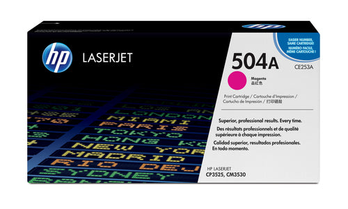 HP 504A CP3525/CM3530 Mfp Magenta Print Toner Cartridge Prints Approximately 7 000 Pgs Using Iso/Iec 19798 Yield Standard