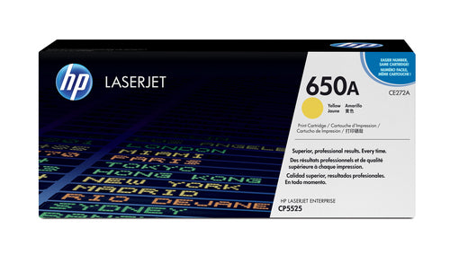 HP 650A Color Laserjet CP5525 Yellow Print Toner Cartridge Prints Approximately 15 000 Pgs Using The Iso/Iec 19798 Yield Standard