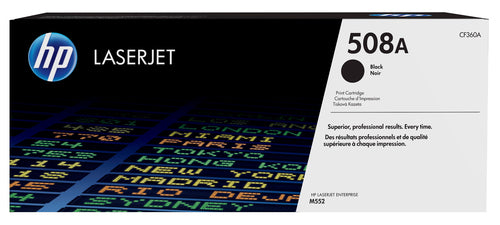 HP 508A Black Laserjet Enterprise M552/M553 Cartridge Yield 6000 Pgs
