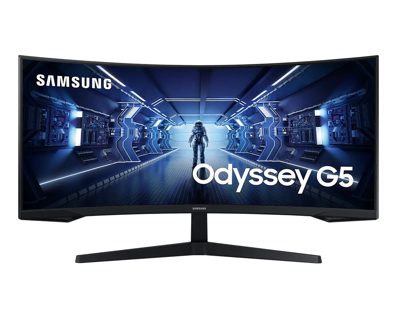 Samsung Odyssey G55T Gaming 1000R Borderless 34" Display Va Response: 1MS Mprt Ar: 21:9 Resolution: 3440X1440 (uwqhd) Rr: 165HZ HDMI, Display Port Sp