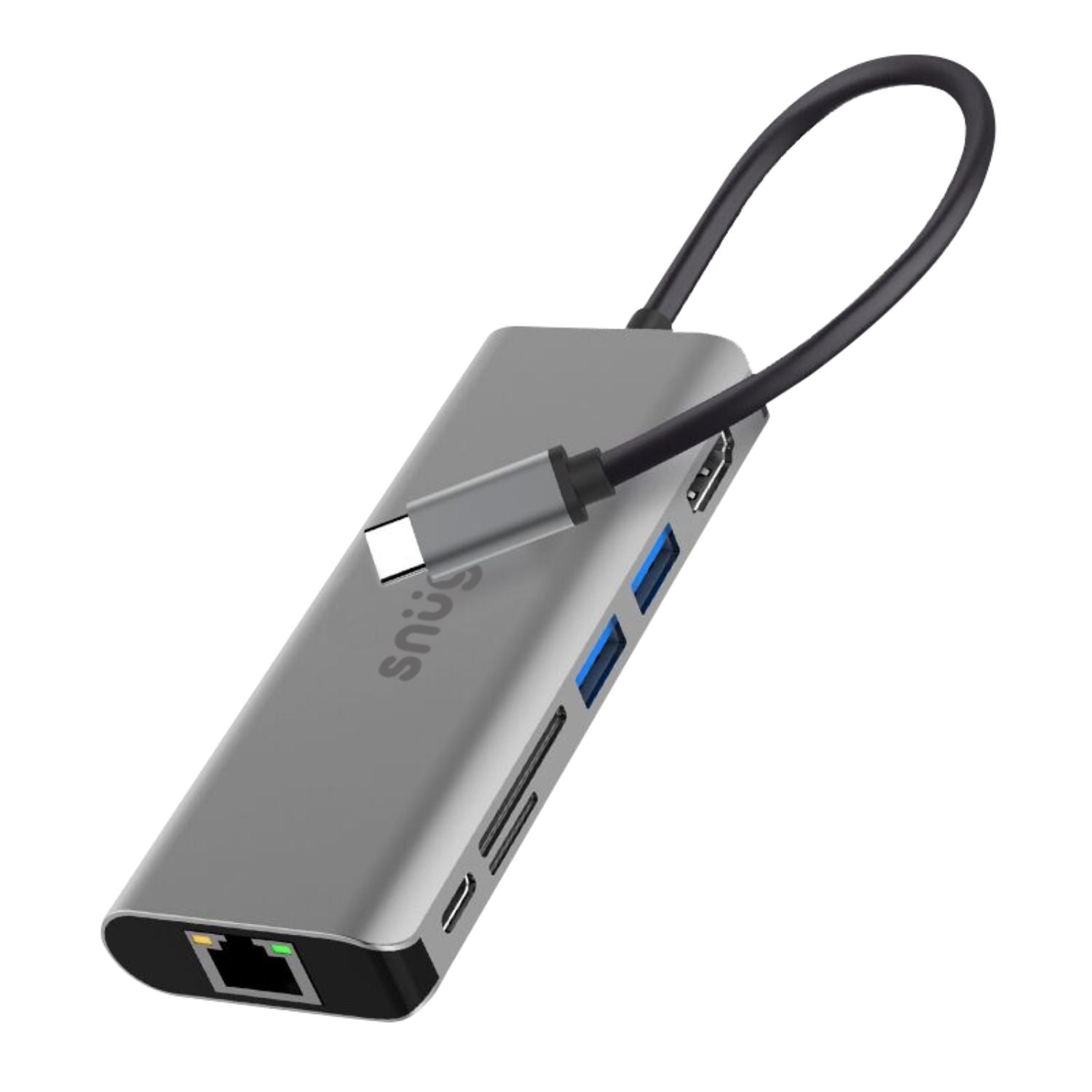 Snug 7 Port Multifunction Hub With USB Type-C Connector Increases Productivity Of Your Device By Expanding Female USB C Port To Multiple Possibilitie