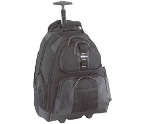 Targus Sport Rolling 15 -15.6IN Laptop Backpack Black Protective Pvc Material On Bottom Of Case Repels Water, Padded Handle And Shoulder Straps, Stor