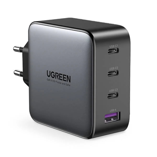 Ugreen 4 Port Gan Pd Home Charger 100W Type-C Port With Power Delivery 3.0. Fast Charge Your Pd Compatible Devices. MacBook Pro 14 Can Be Charged Fro