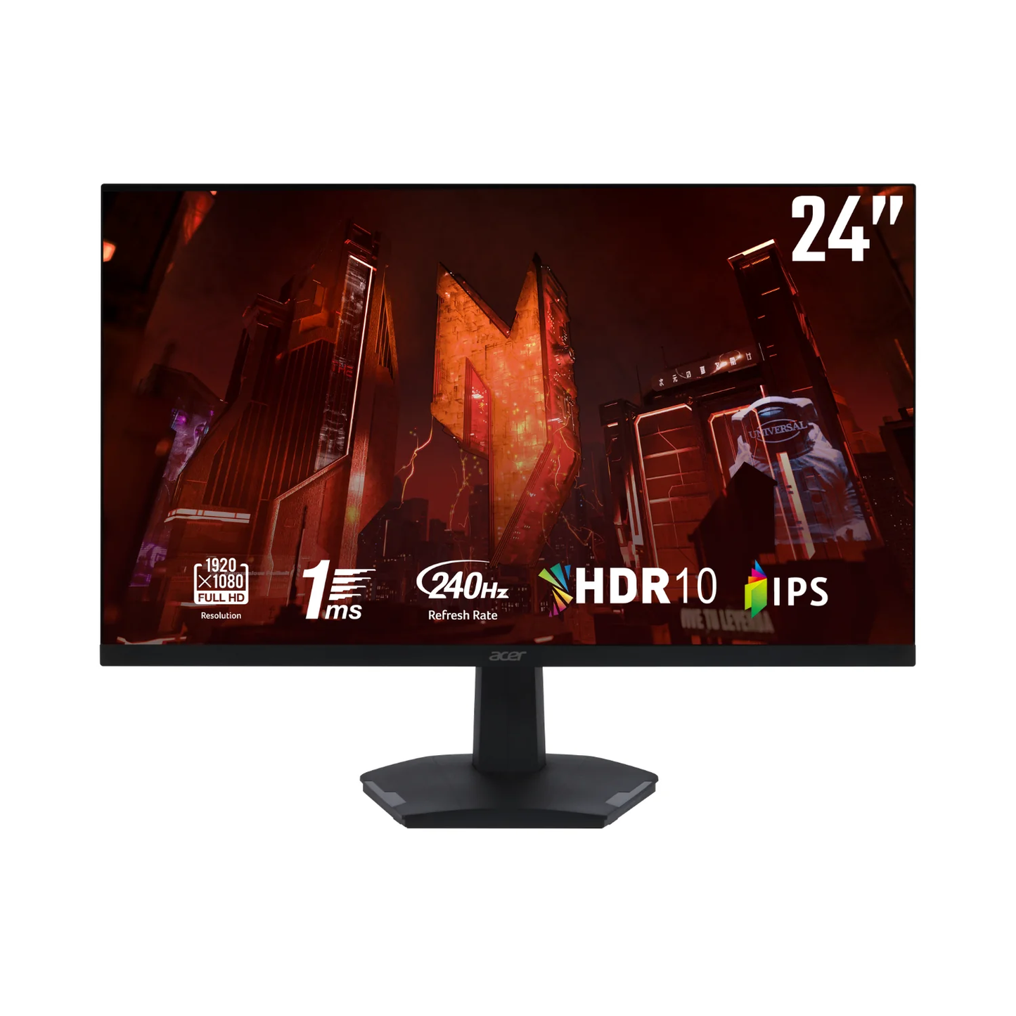 Acer Nitro VG240 24IN IPS FHD 1MS 240HZ Gaming Monitor 3YR