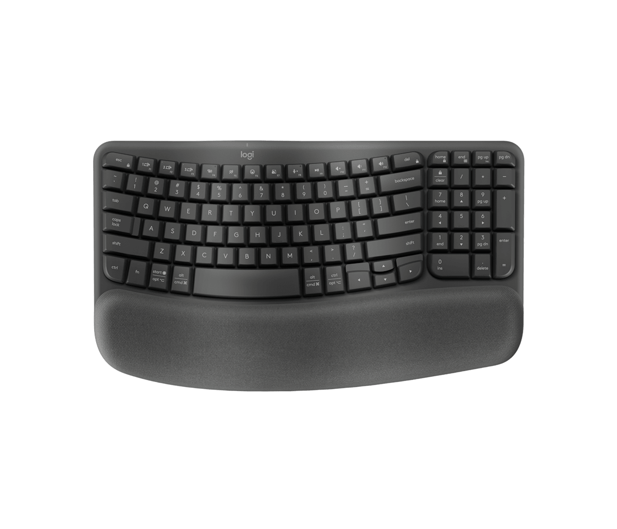 Logitech Wave Keys Wireless Ergonomic Keyboard - Graphite
