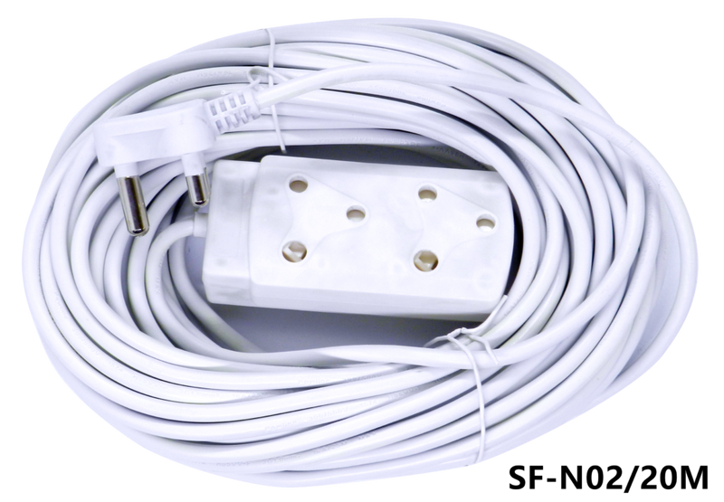 20m Multi Plug Coupler Extension Cord Lead With Dual 3 Pin Sockets - TechTic