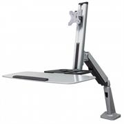 Manhattan Universal Sit/Stand Workstation Mount - Single-Monitor Ergonomic Workstation, Gas-Spring Counterbalance, Supports One 13" to 32" Monitor - TechTic