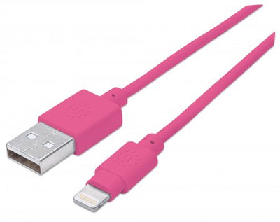 Manhattan iLynk Lightning Cable Type A Male to 8 Pin Male, 1 m (3 ft.), Pink - TechTic