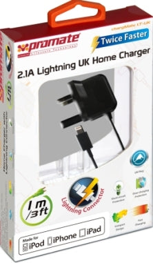 Promate ChargMateLT-UK Multifunction Lightning Home charger for iPad, iPhone and iPod, UK Standard - TechTic